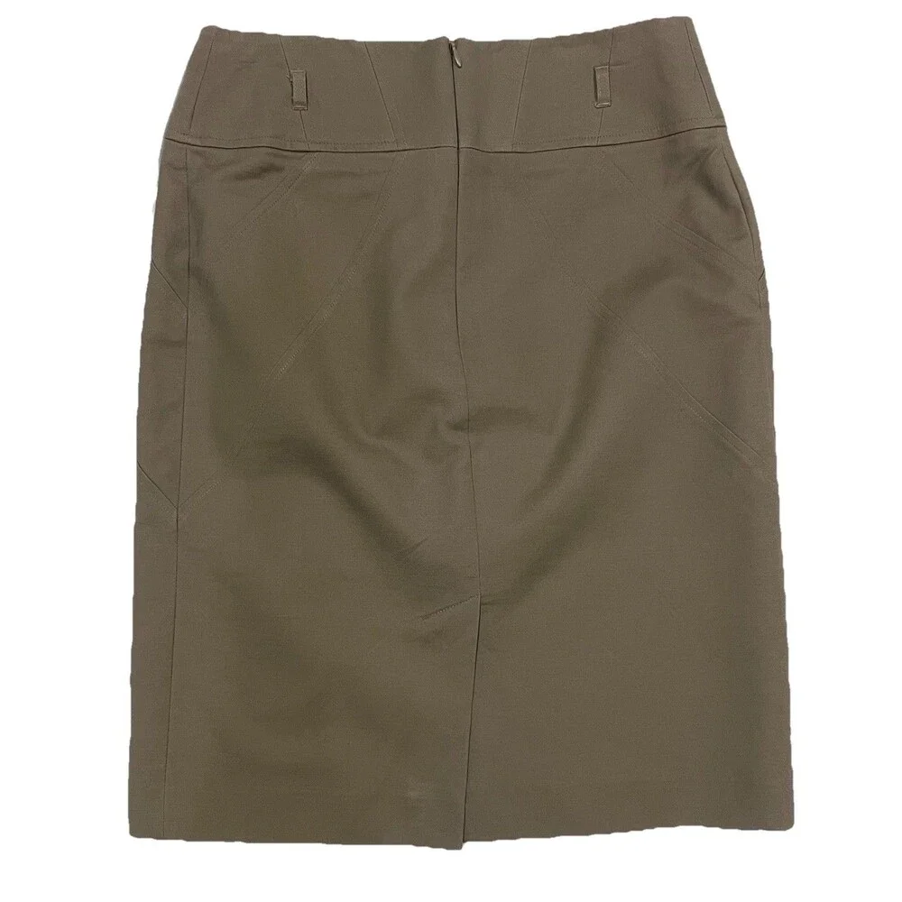 Worthington 22” Knee Length Cotton Lined Pencil Skirt Beige Tan Size 4